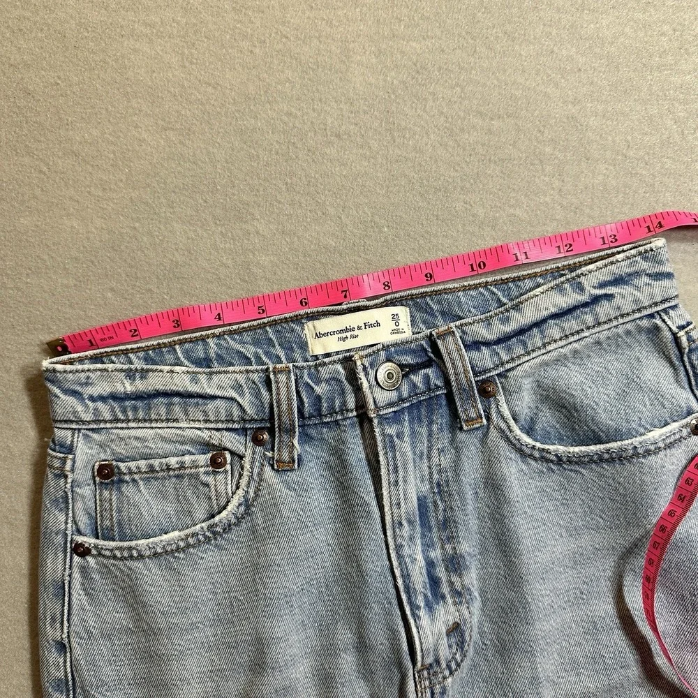 Abercrombie & Fitch High Rise Denim Skirt Womens 25 0 Light Wash Blue Front Slit